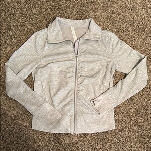 Lululemon Athletica Heather Gather Up Gray Zip-Up Jacket sz 8